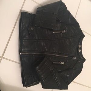 Zara Girls Black Pleather Jacket